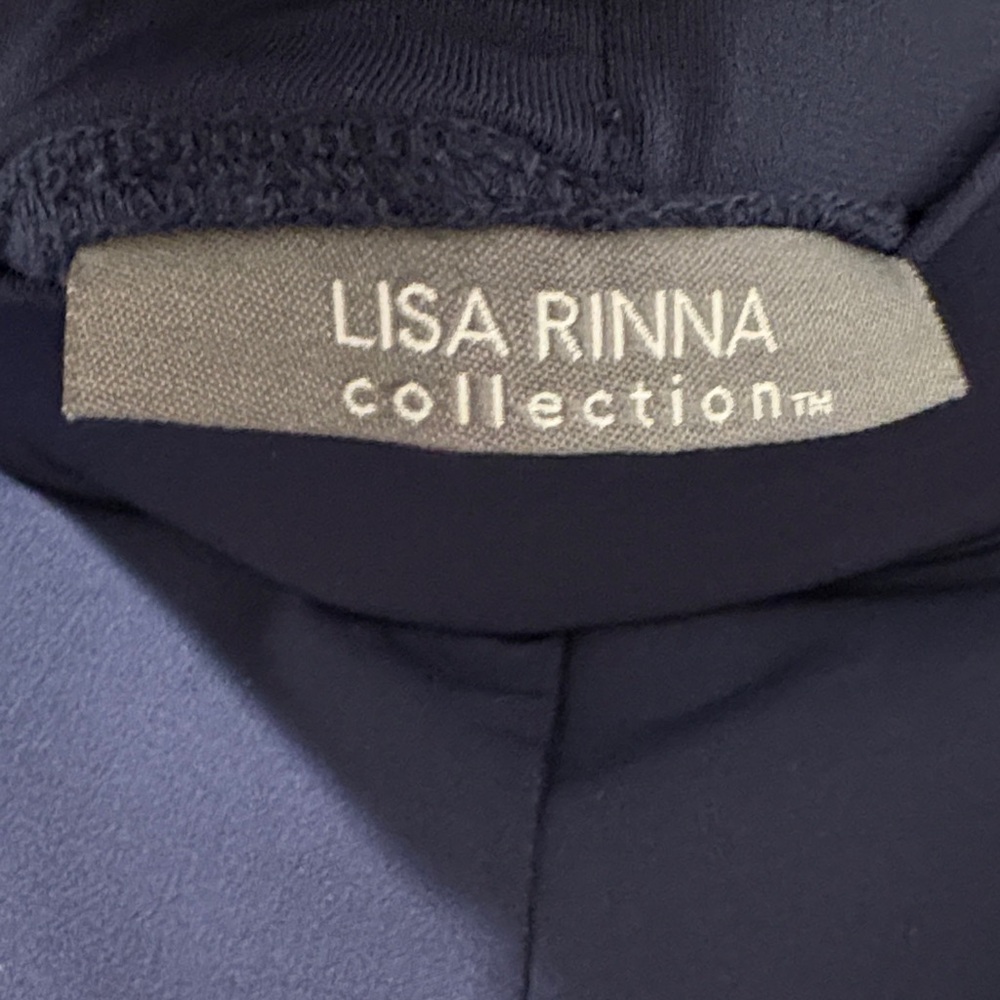 Lisa Rinna Collection Navy Blue Casual Pull-On Pants - Picture 3 of 6